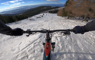 Winter E-Bike Schöckl, die Schneid im Winter