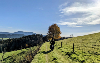 Jentlflow Adventurebiketour Schöckl warm up Traktorweg mit Schöcklblick